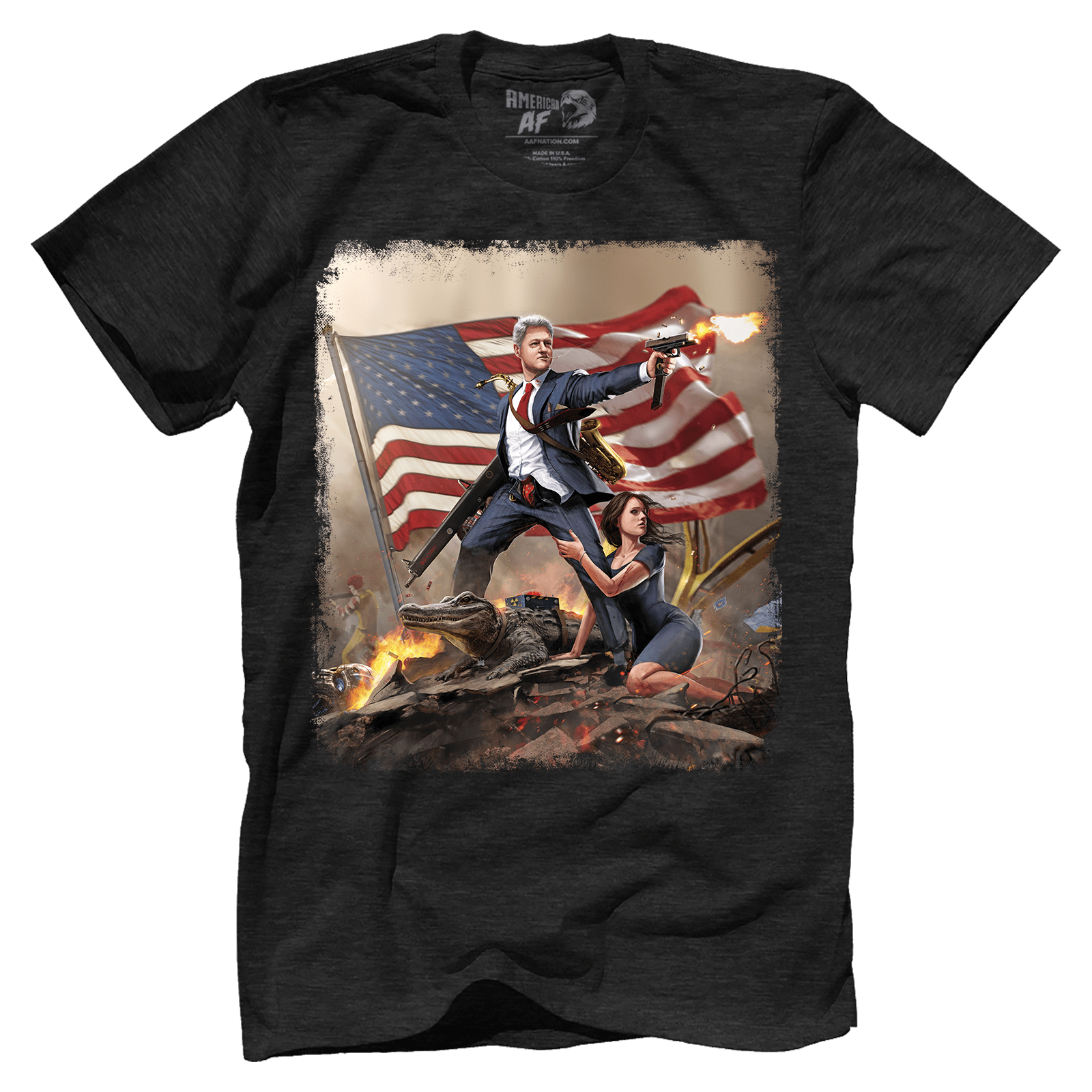 Apparel Premium Mens Triblend Shirt / Vintage Black / S Bill Clinton - Slayer in Chief