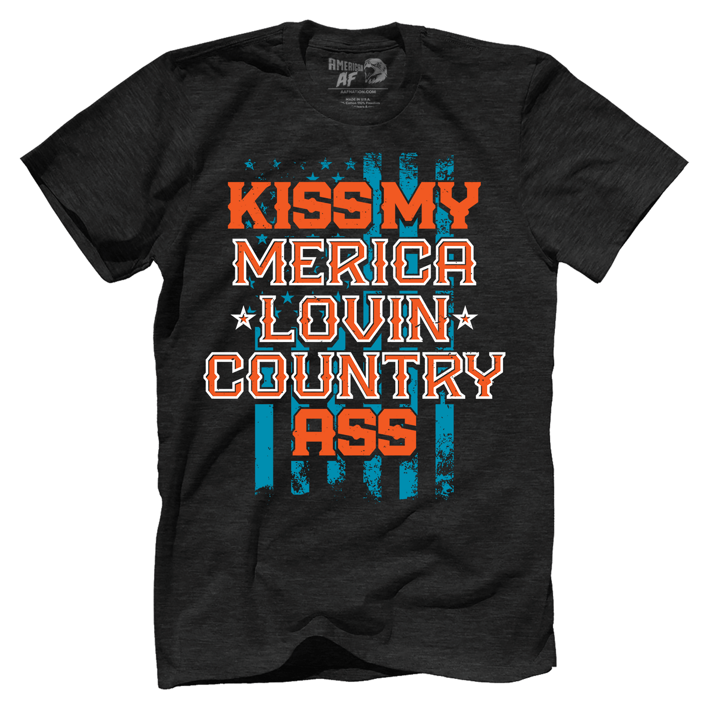 T-shirt Premium Mens Triblend Shirt / Vintage Black / S Kiss My Merica Lovin Country