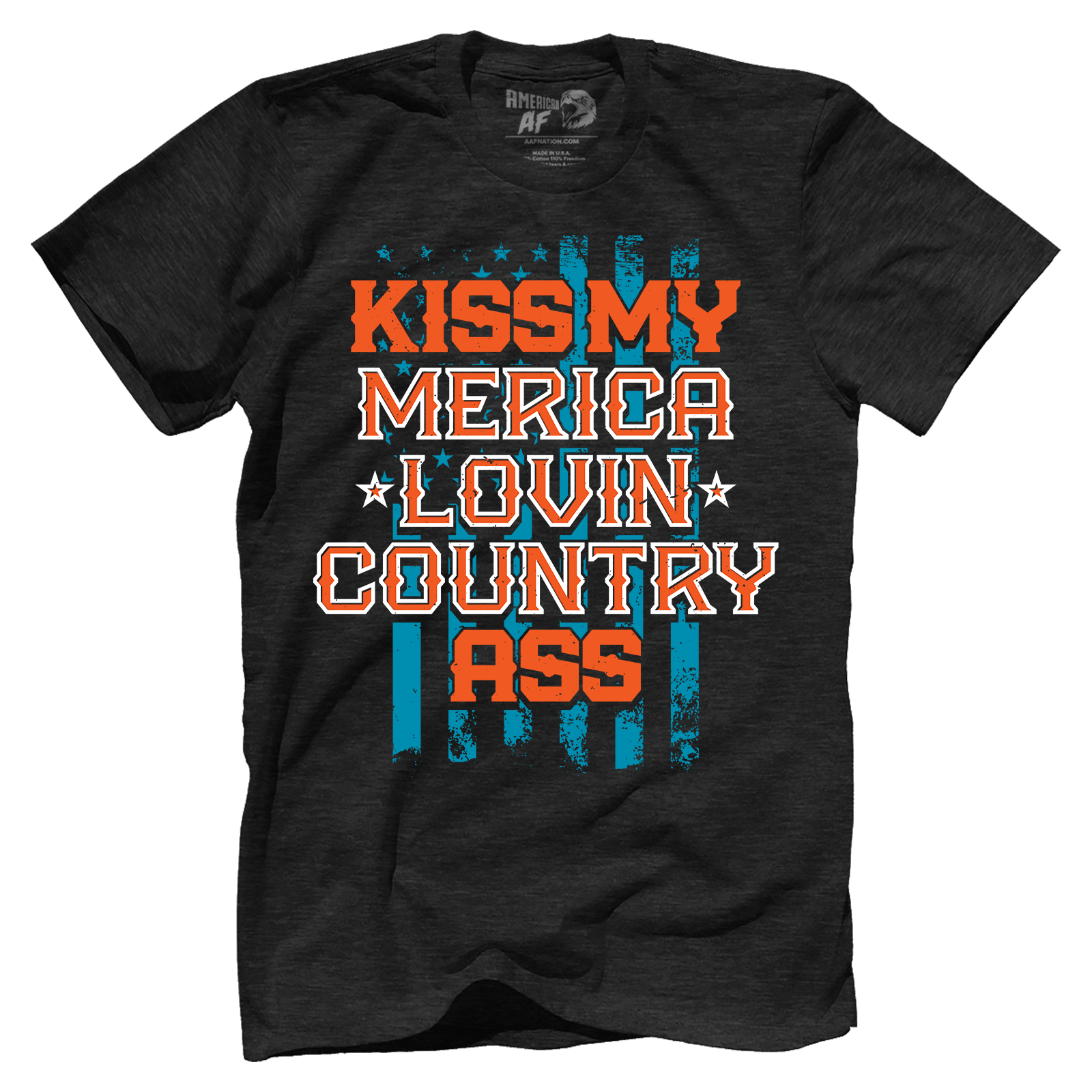 T-shirt Premium Mens Triblend Shirt / Vintage Black / S Kiss My Merica Lovin Country