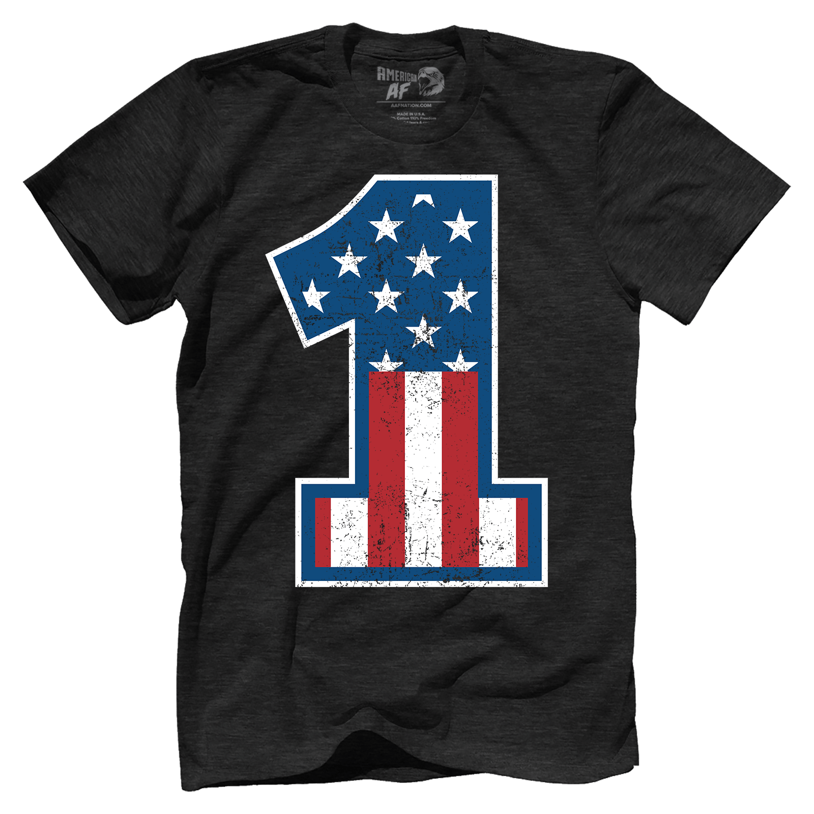 T-shirt Premium Mens Triblend Shirt / Vintage Black / S Number 1 Flag