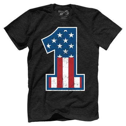 T-shirt Premium Mens Triblend Shirt / Vintage Black / S Number 1 Flag