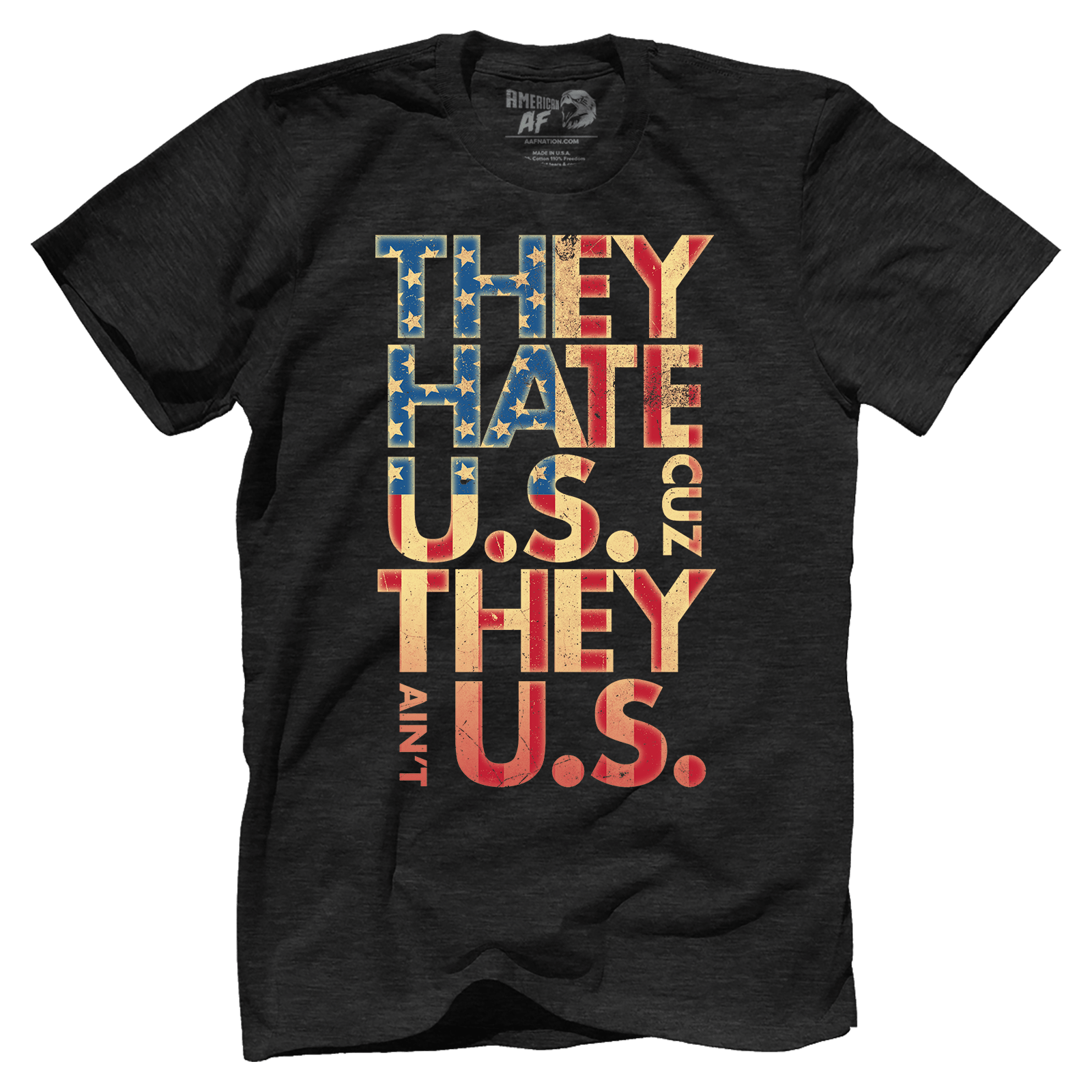 T-shirt Premium Mens Triblend Shirt / Vintage Black / S They Hate Us 'Cuz They Ain't Us