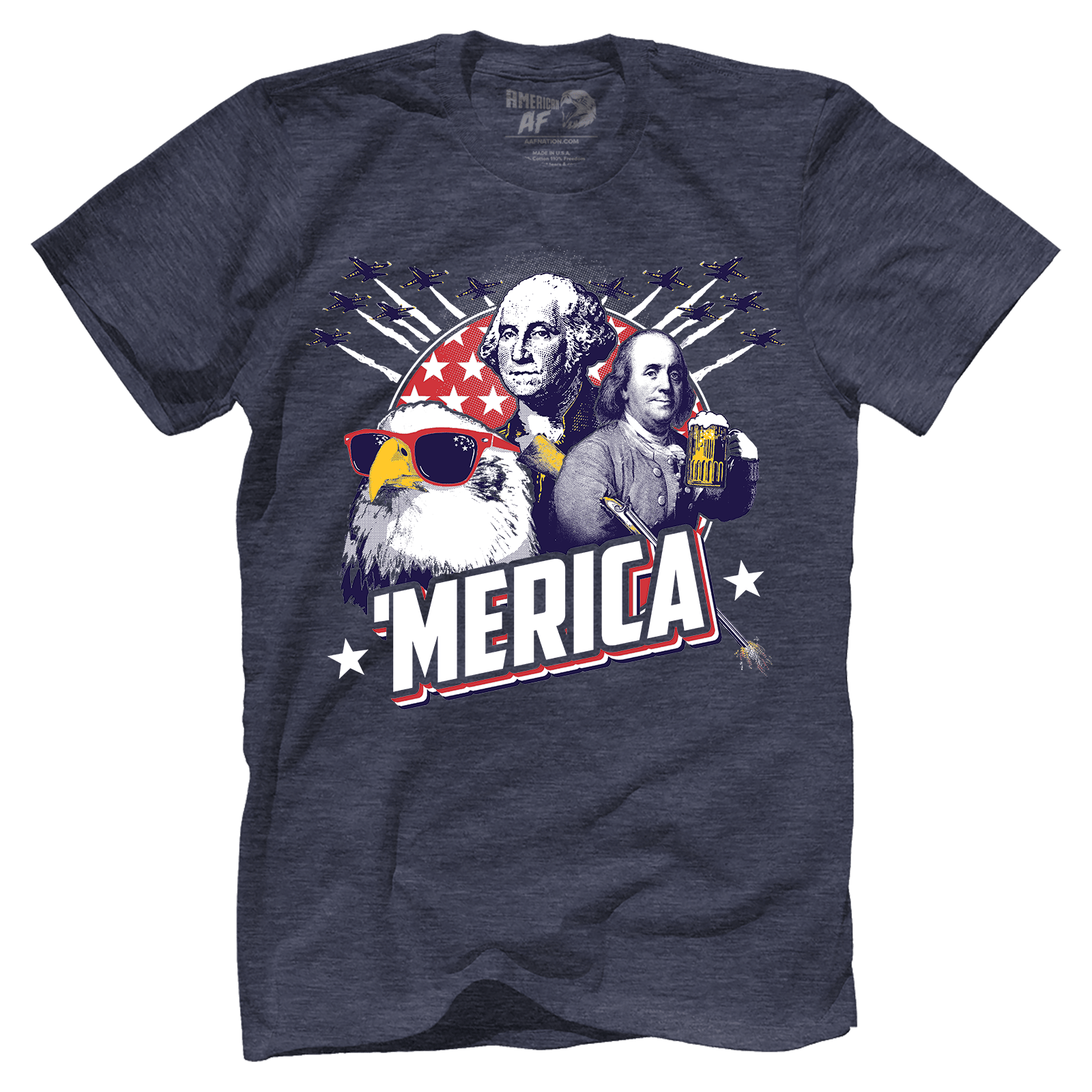 T-shirt Premium Mens Triblend Shirt / Vintage Navy / S Merica F Yeah