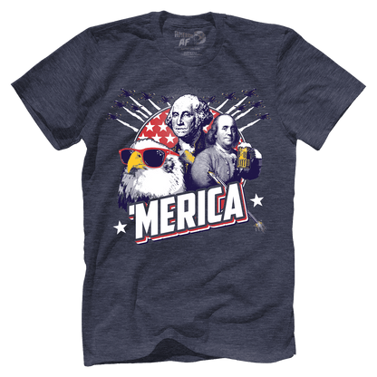 T-shirt Premium Mens Triblend Shirt / Vintage Navy / S Merica F Yeah