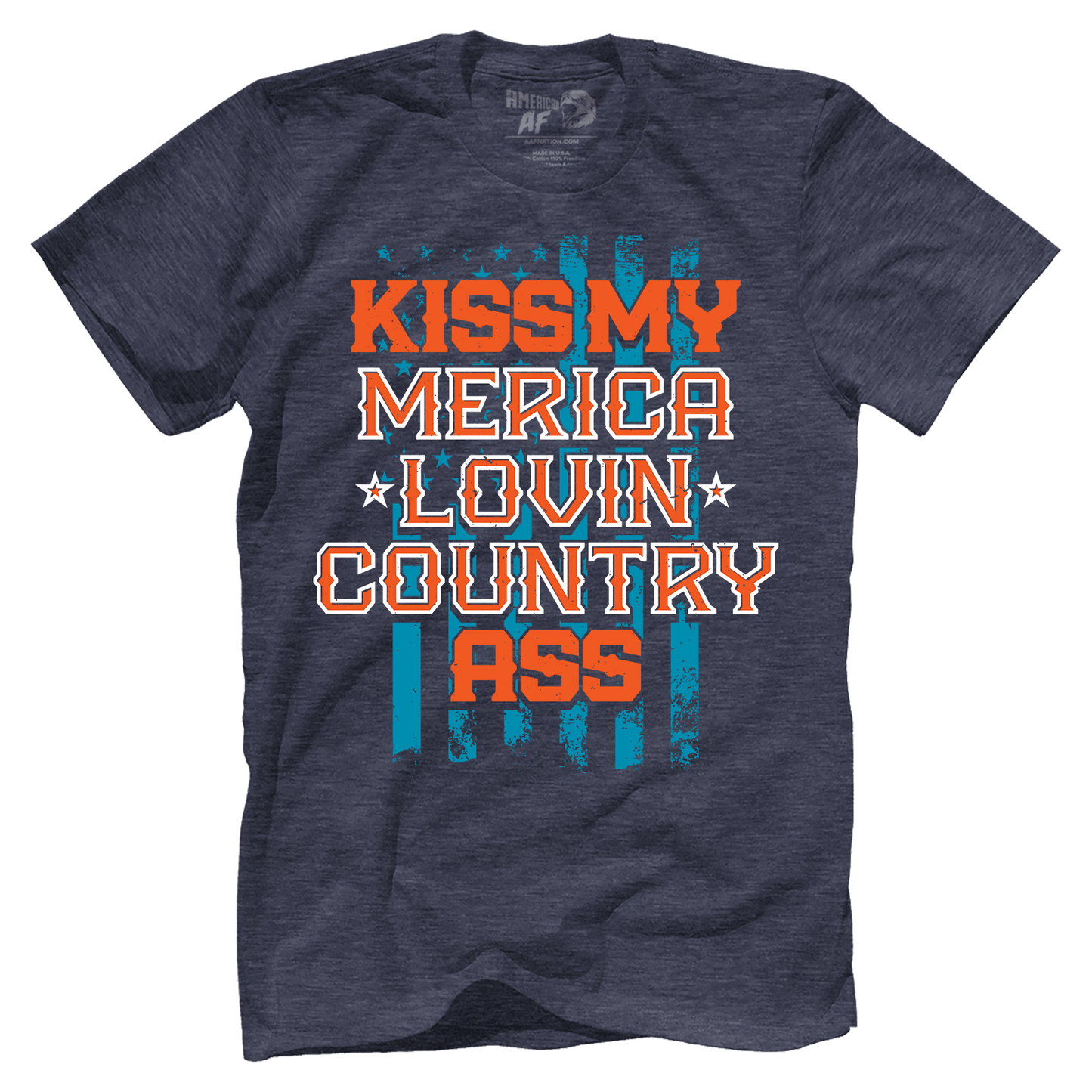 T-shirt Premium Mens Triblend Shirt / Vintage Navy / S Kiss My Merica Lovin Country