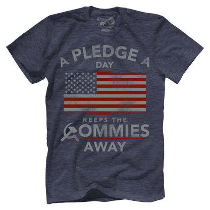 T-shirt Premium Mens Triblend Shirt / Vintage Navy / S A Pledge a Day Keeps the Commies Away