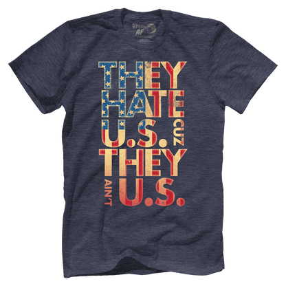 T-shirt Premium Mens Triblend Shirt / Vintage Navy / S They Hate Us 'Cuz They Ain't Us