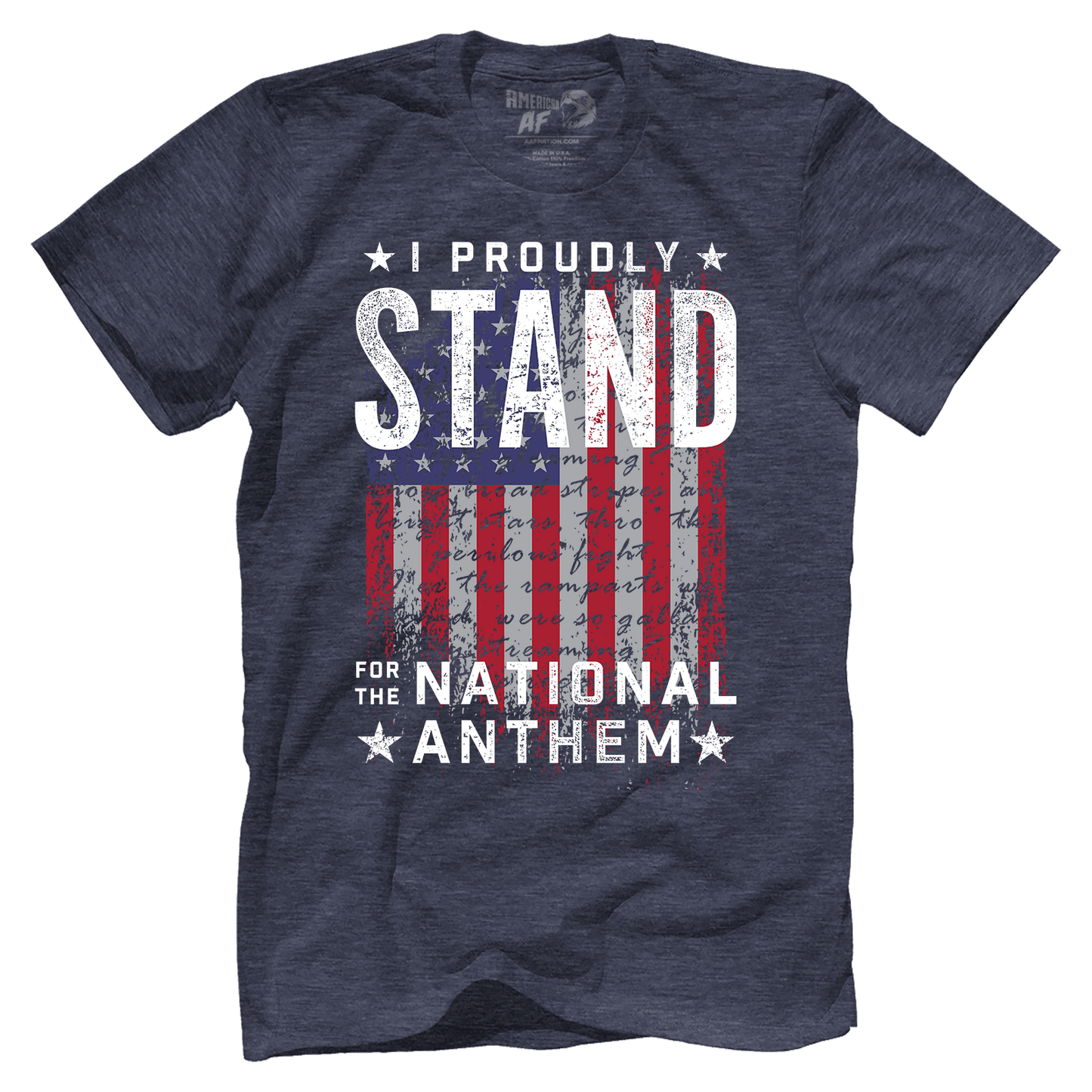 T-shirt Premium Mens Triblend Shirt / Vintage Navy / S I Stand for the Anthem