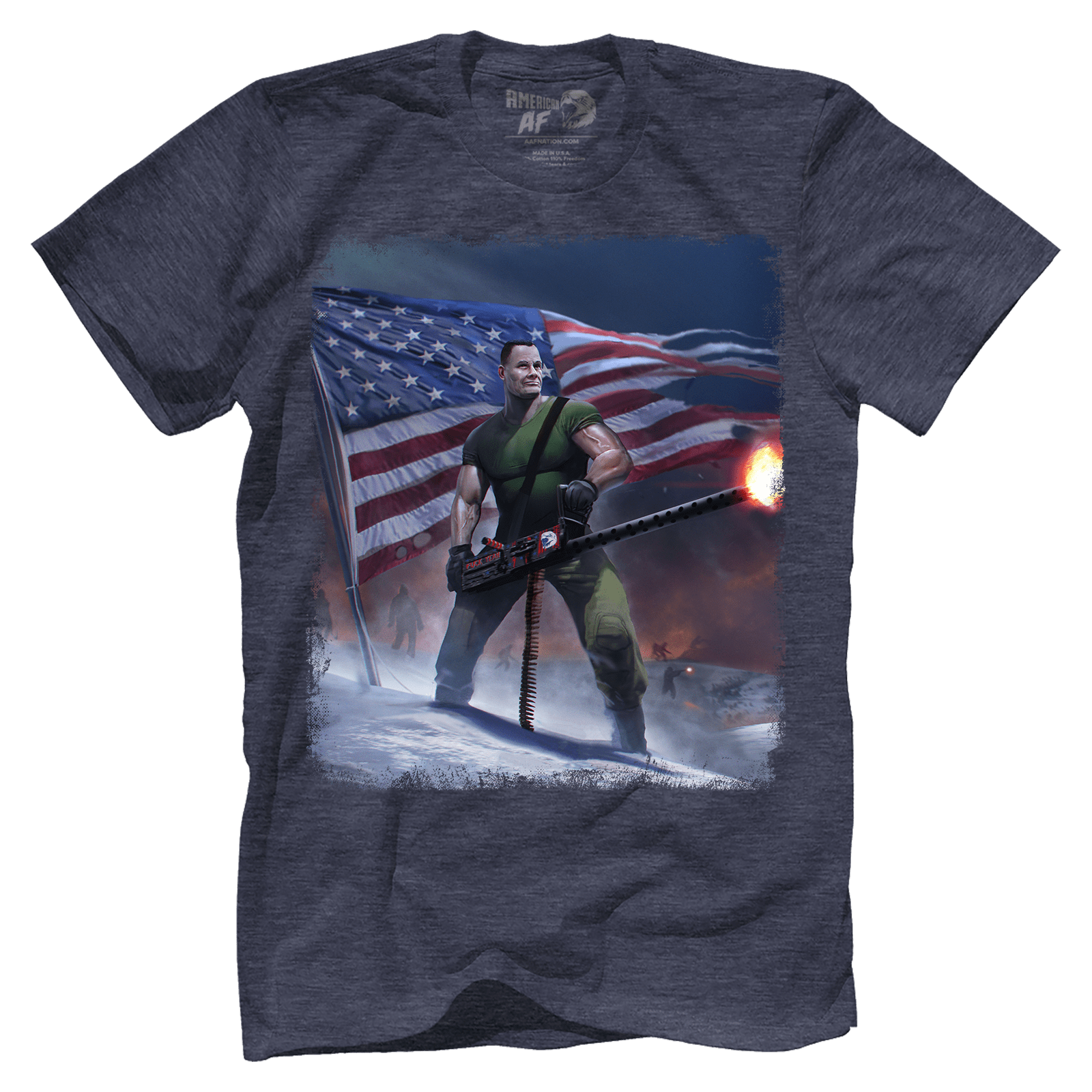 Apparel Premium Mens Triblend Shirt / Vintage Navy / S Chesty Puller Frozen Chosin' Zoom