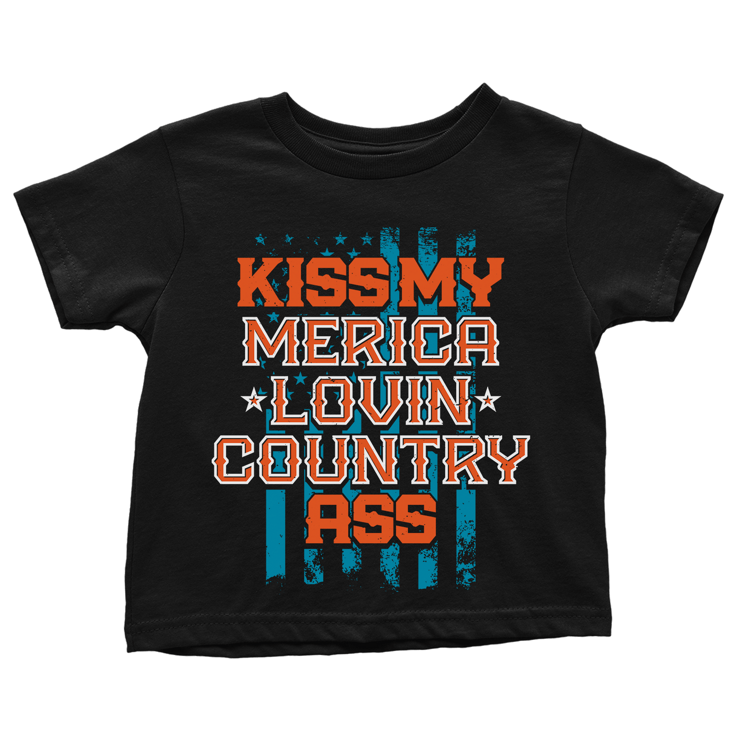 Apparel Premium Toddler Shirt / Black / 2T Kiss My Merica Lovin Country - Toddlers
