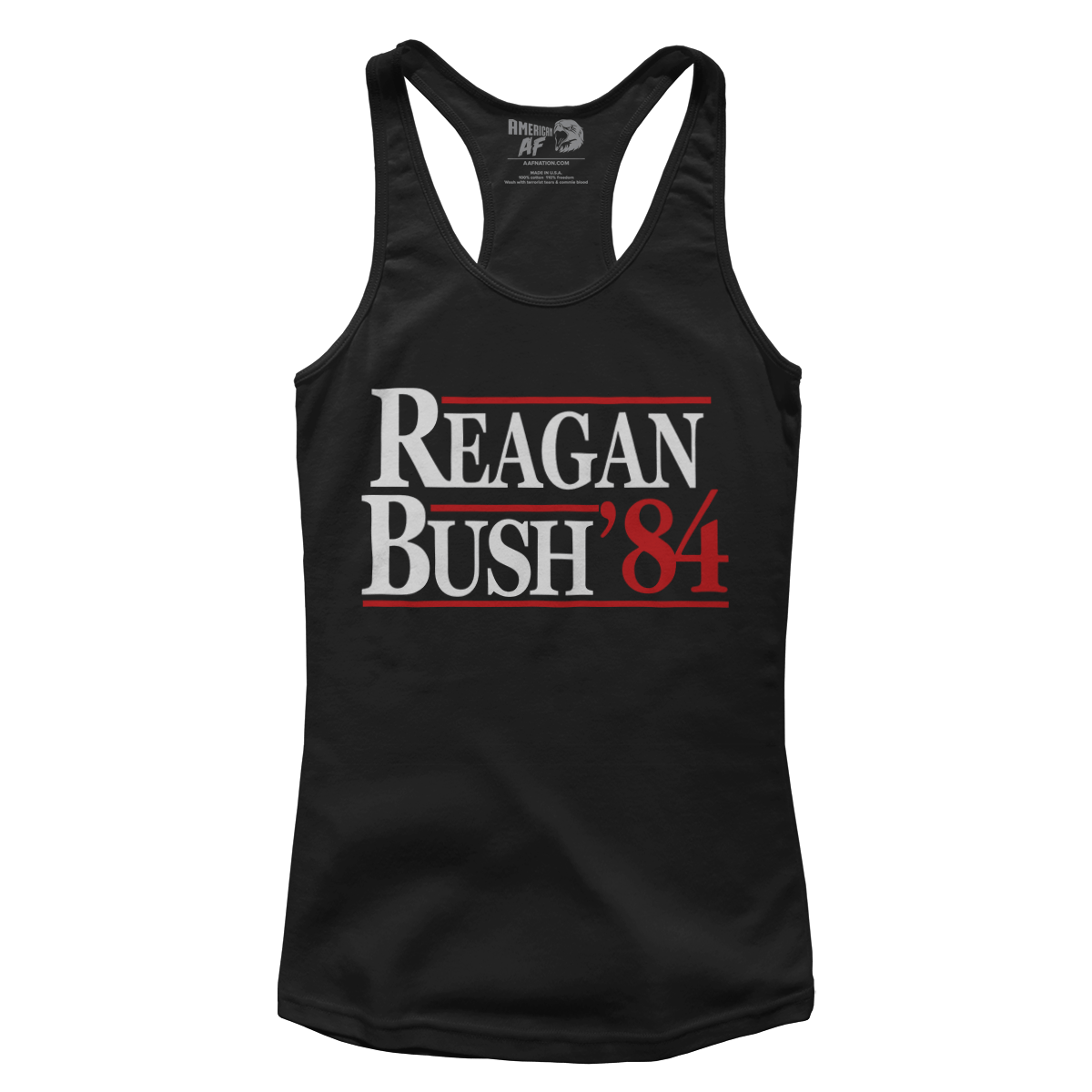 T-shirt Premium Ladies Racerback Tank / Black / XS Reagan Bush 1984 (Ladies)