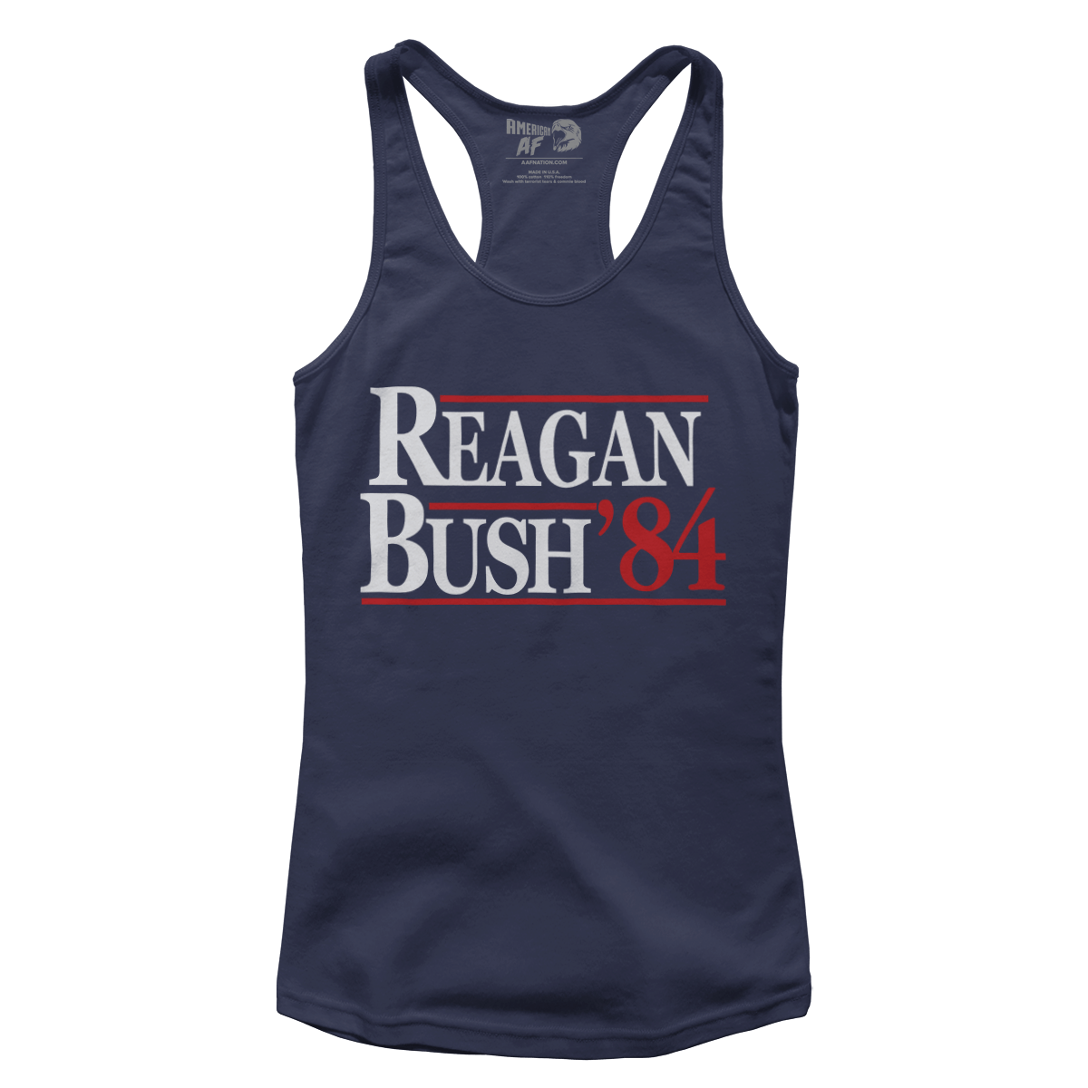 T-shirt Premium Ladies Racerback Tank / Midnight Navy / XS Reagan Bush 1984 (Ladies)