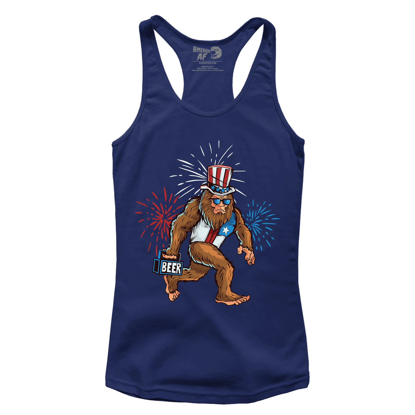 Apparel Premium Ladies Racerback Tank / Midnight Navy / XS Sasquatch Forever Beer Run (Ladies)