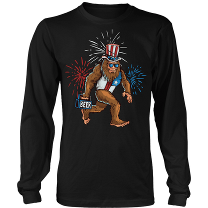 T-shirt Mens Long Sleeve / Black / S Sasquatch Forever Beer Run