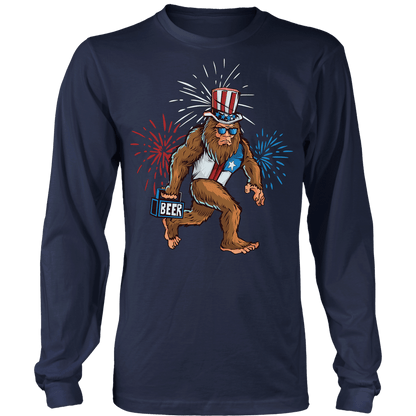 T-shirt Mens Long Sleeve / Midnight Navy / S Sasquatch Forever Beer Run