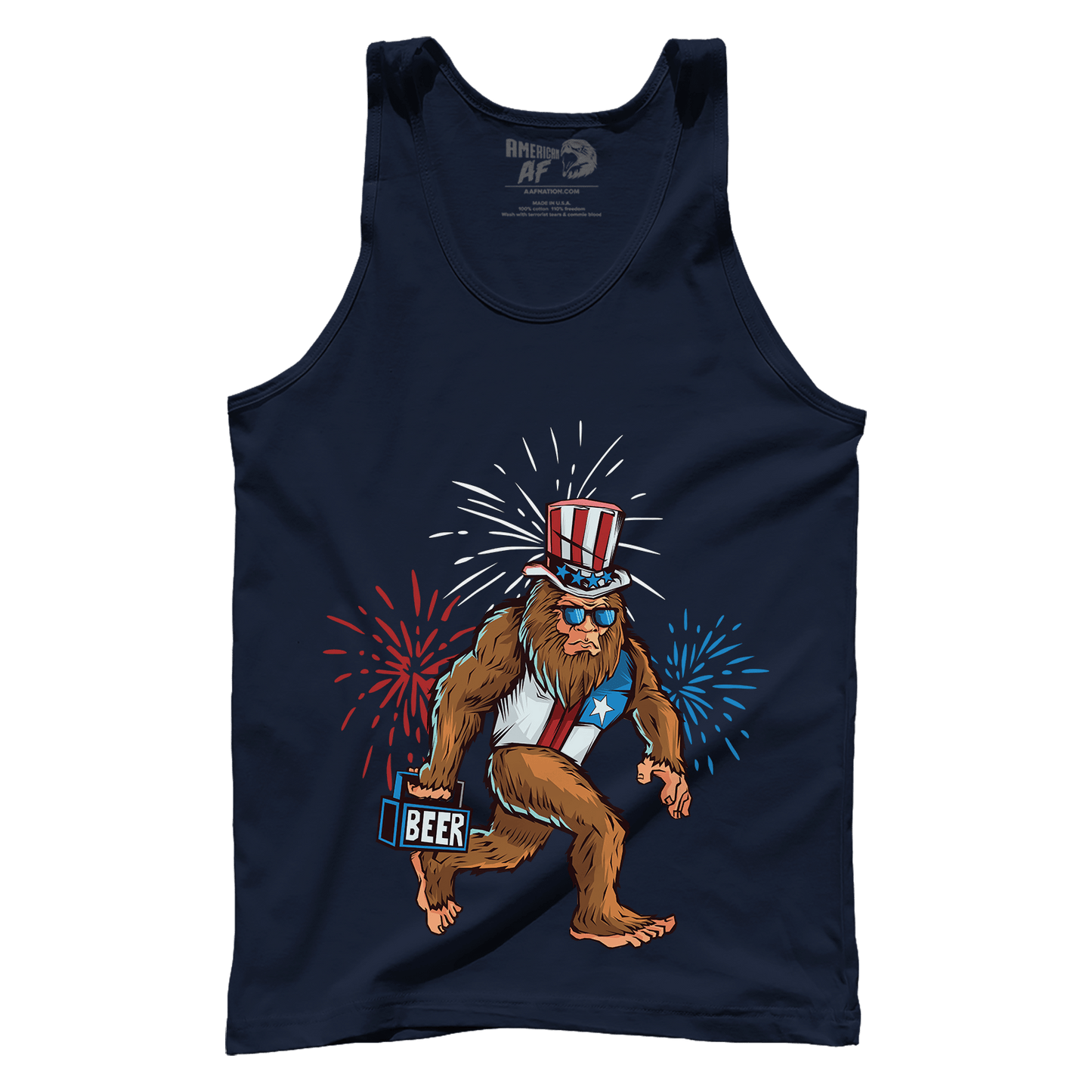 T-shirt Premium Mens Tank / Navy / XS Sasquatch Forever Beer Run