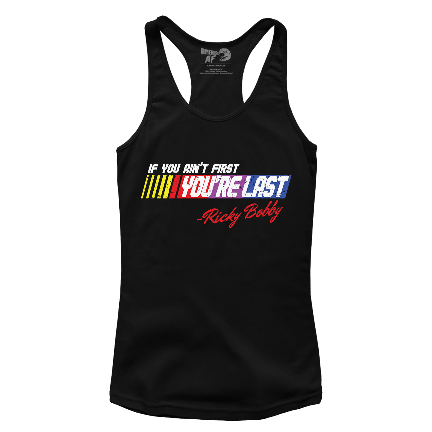 T-shirt Premium Ladies Racerback Tank / Black / XS Ain't First You're Last (Ladies)