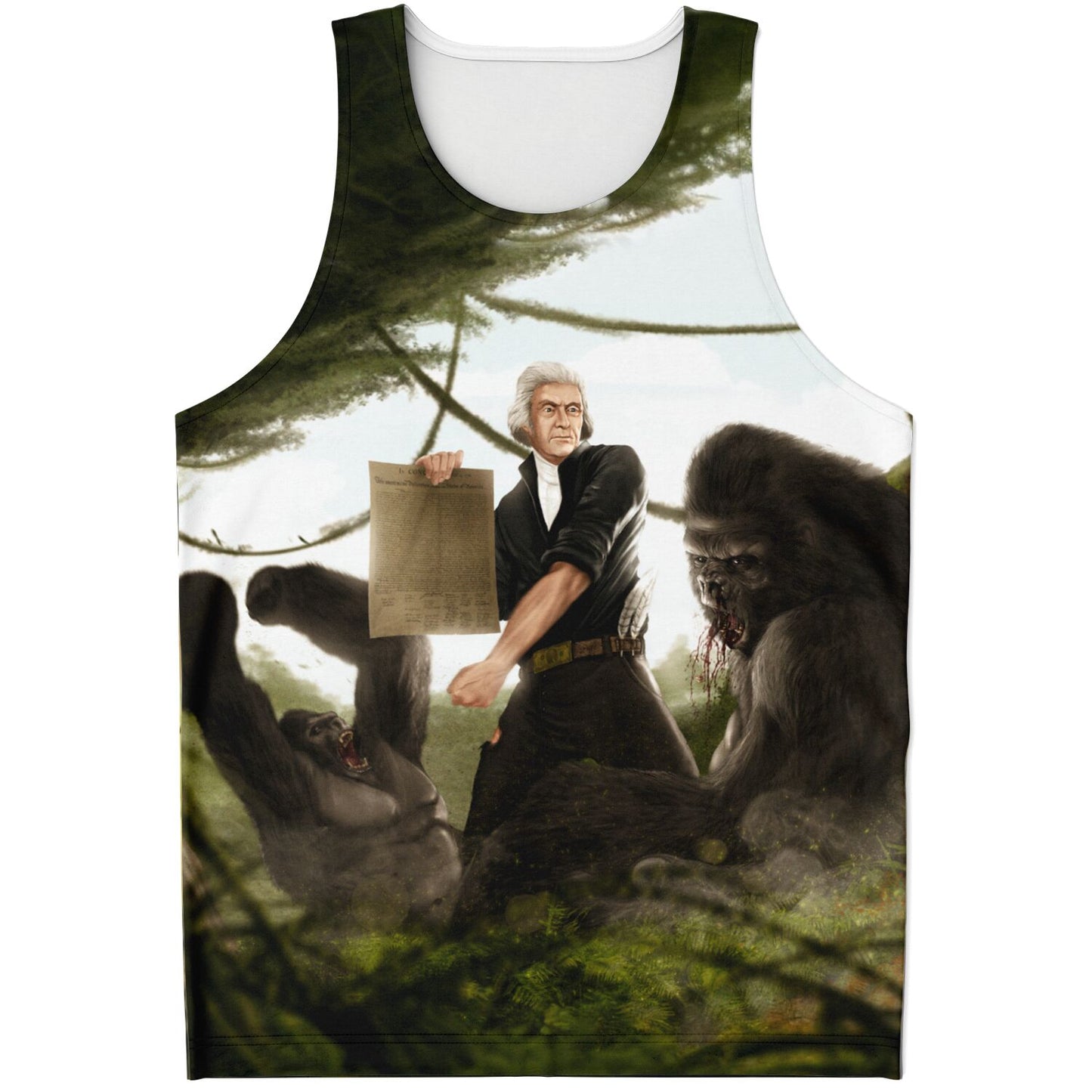 Thomas Jefferson VS Gorilla Unisex Tank Top - AOP