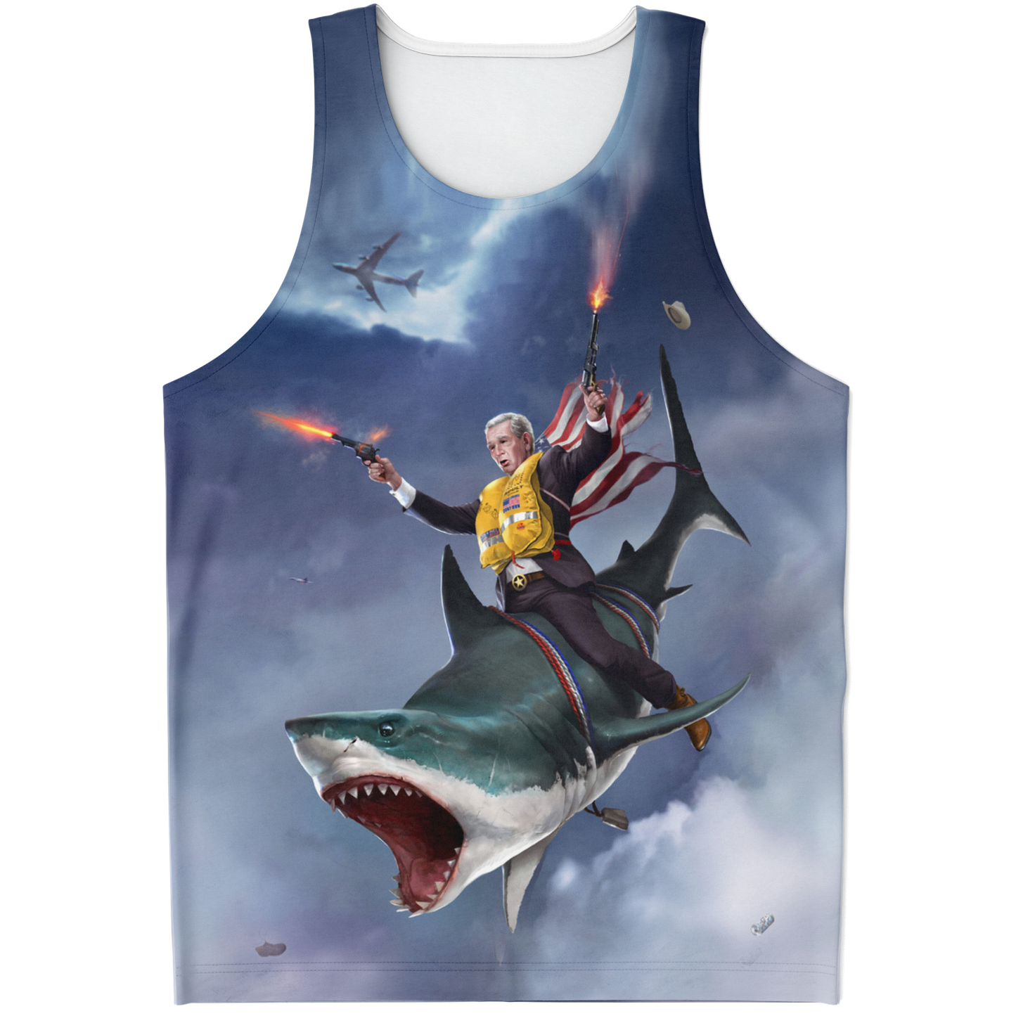 Cowboy Dubya - The Shark Rider AOP Tank Top