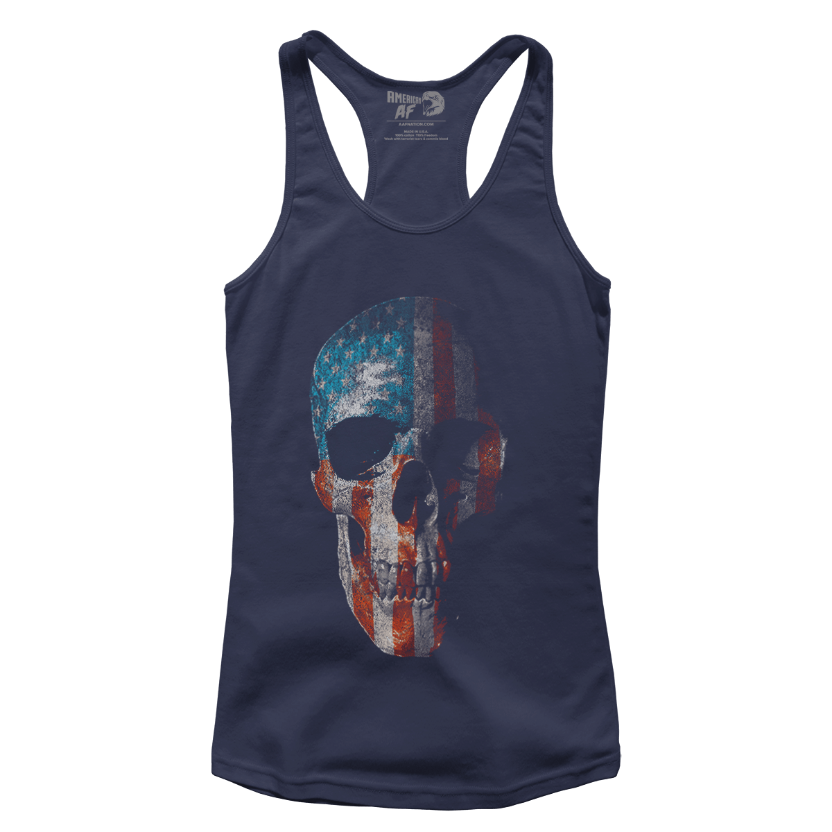 T-shirt Premium Ladies Racerback Tank / Midnight Navy / XS Skull Flag (Ladies)