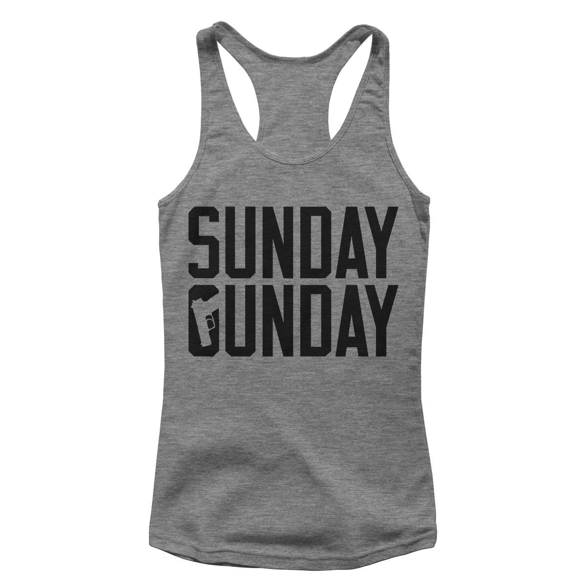 T-shirt Premium Ladies Racerback Tank / Heather Grey / XS Sunday Gunday (Ladies)