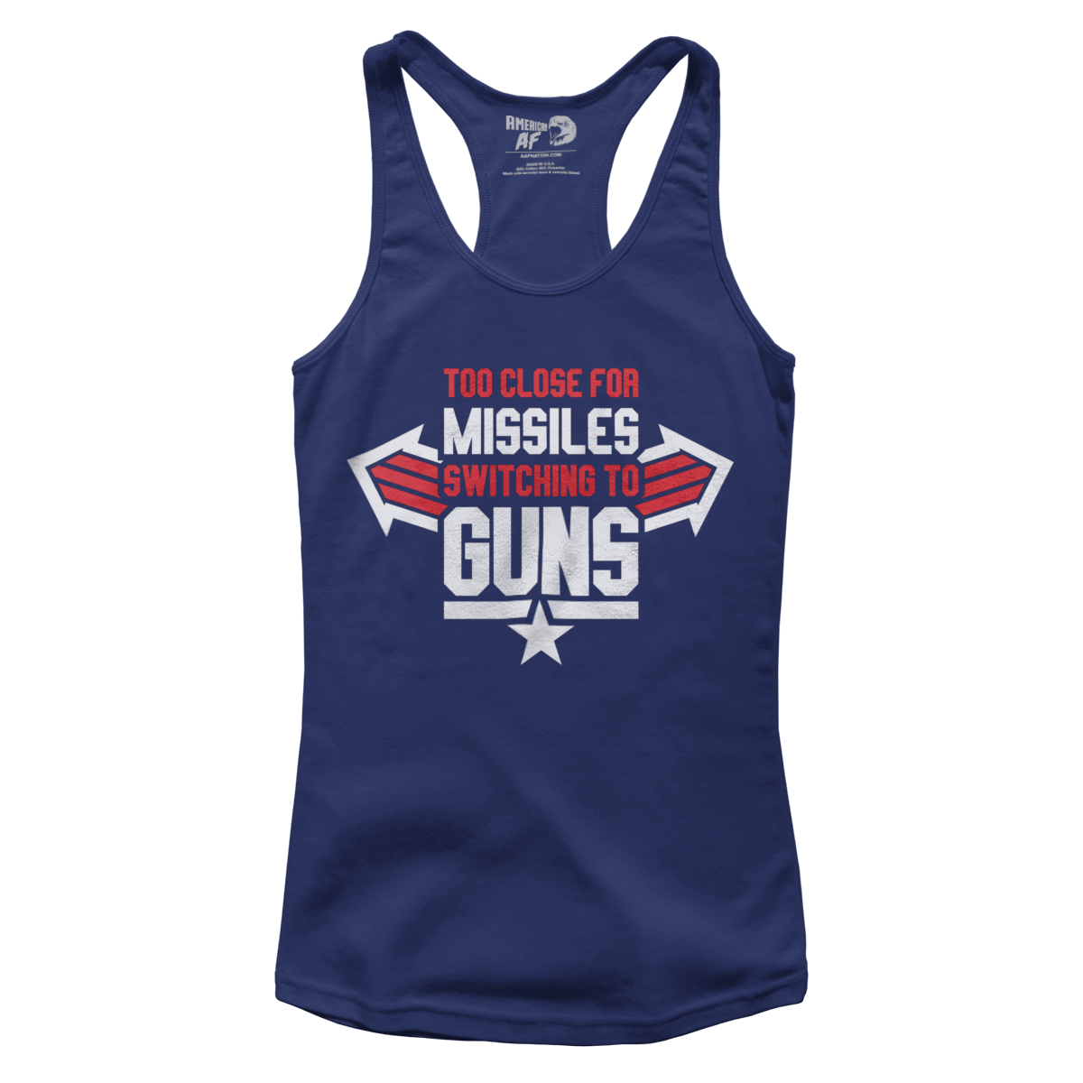 t-shirt Premium Ladies Racerback Tank / Midnight Navy / XS Switching To Guns (Ladies)