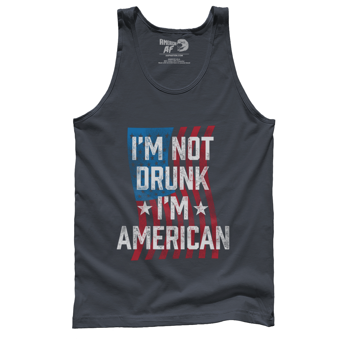 T-shirt Premium Mens Tank / Dark Grey / XS I'm Not Drunk I'm American