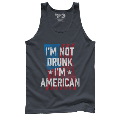 T-shirt Premium Mens Tank / Dark Grey / XS I'm Not Drunk I'm American