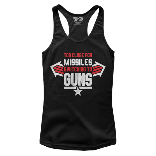 t-shirt Premium Ladies Racerback Tank / Black / XS Switching To Guns (Ladies)