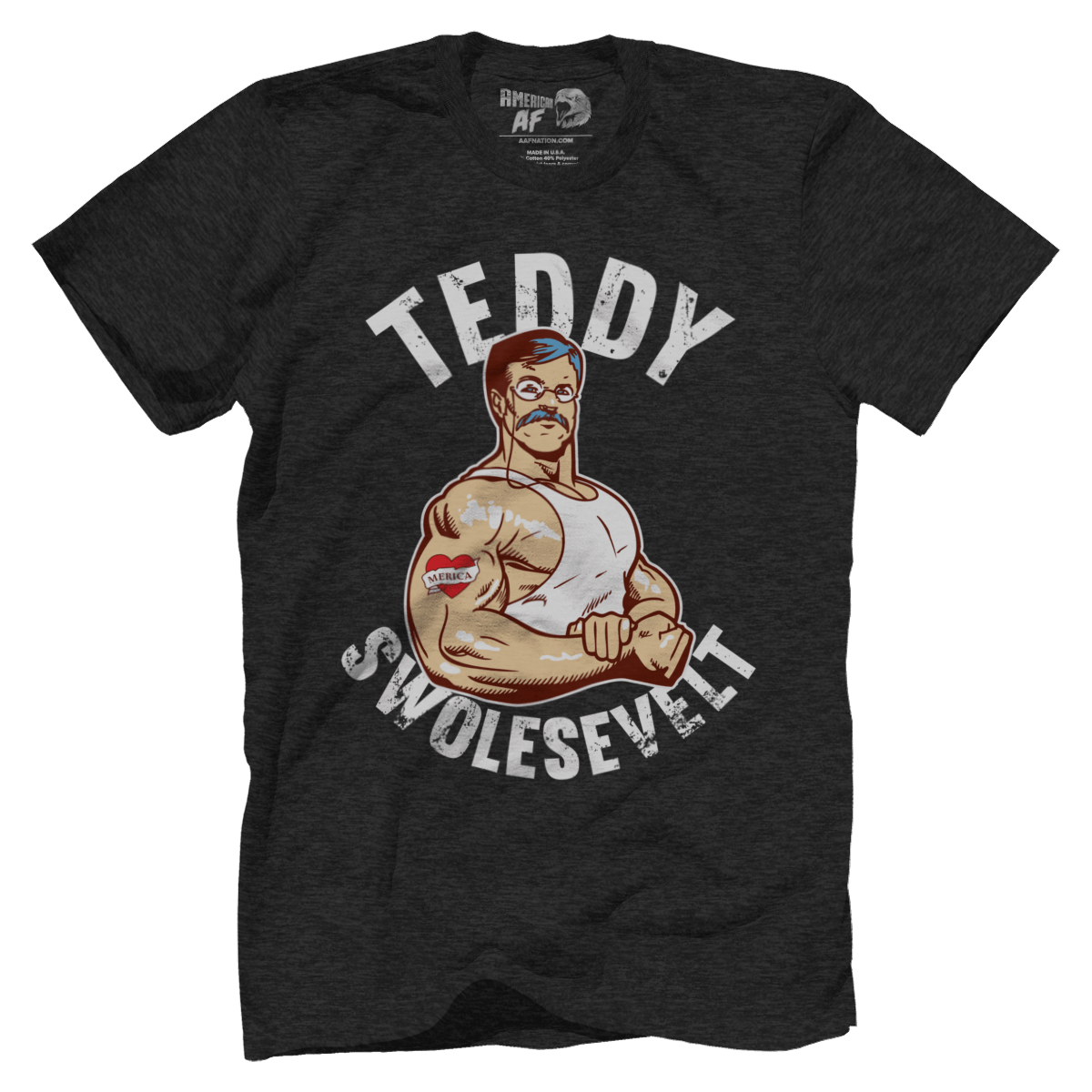T-shirt Premium Mens Triblend Shirt / Vintage Black / S Teddy Swolesevelt