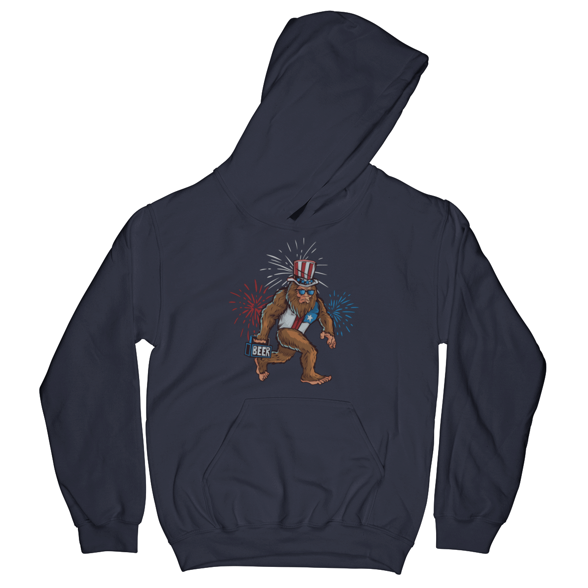 Apparel Kids Hoodie / Navy / YS Sasquatch Forever Beer Run - Kids