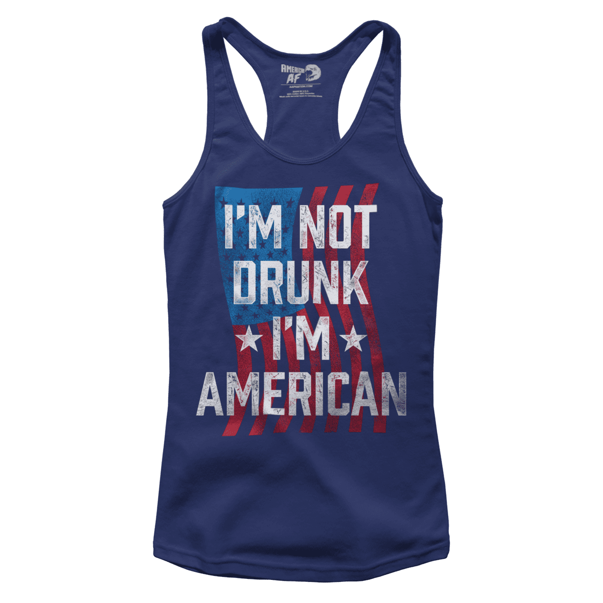 T-shirt Premium Ladies Racerback Tank / Midnight Navy / XS I'm Not Drunk I'm American (Ladies)