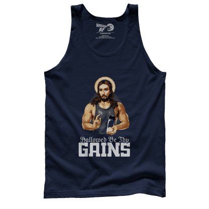 T-shirt Premium Mens Tank / Navy / XS Hallowed Be Thy Gains