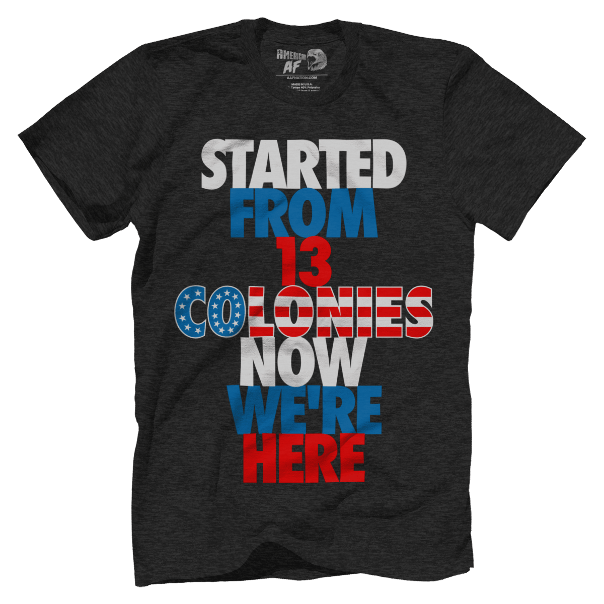 T-shirt Premium Mens Triblend Shirt / Vintage Black / S Started From 13 Colonies Now We're Here