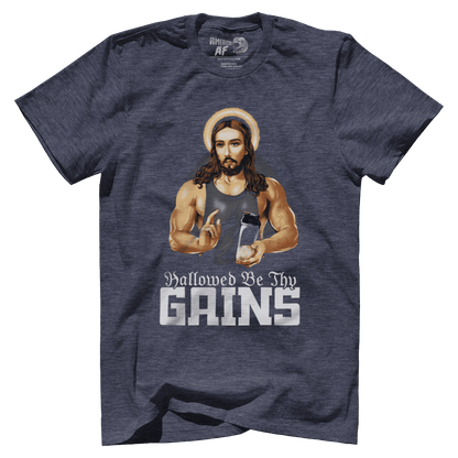 T-shirt Premium Mens Triblend Shirt / Vintage Navy / S Hallowed Be Thy Gains