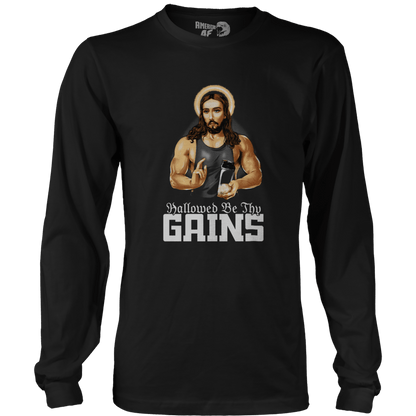 T-shirt Mens Long Sleeve / Black / S Hallowed Be Thy Gains