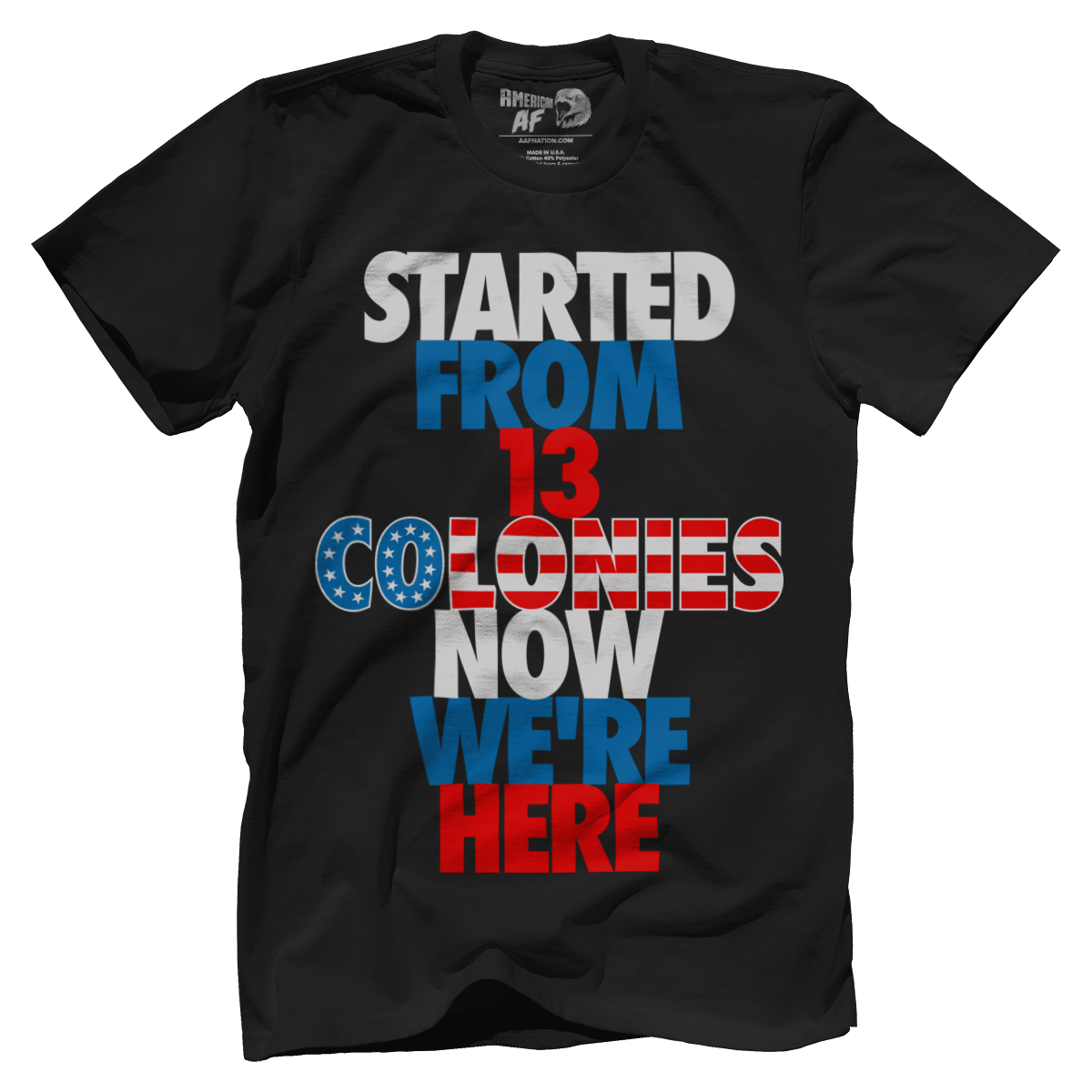 T-shirt Premium Mens Shirt / Black / XS Started From 13 Colonies Now We're Here