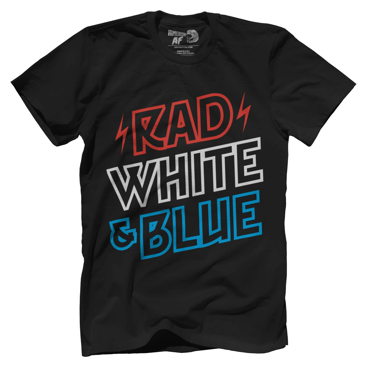 T-shirt Premium Mens Shirt / Black / XS Rad White & Blue