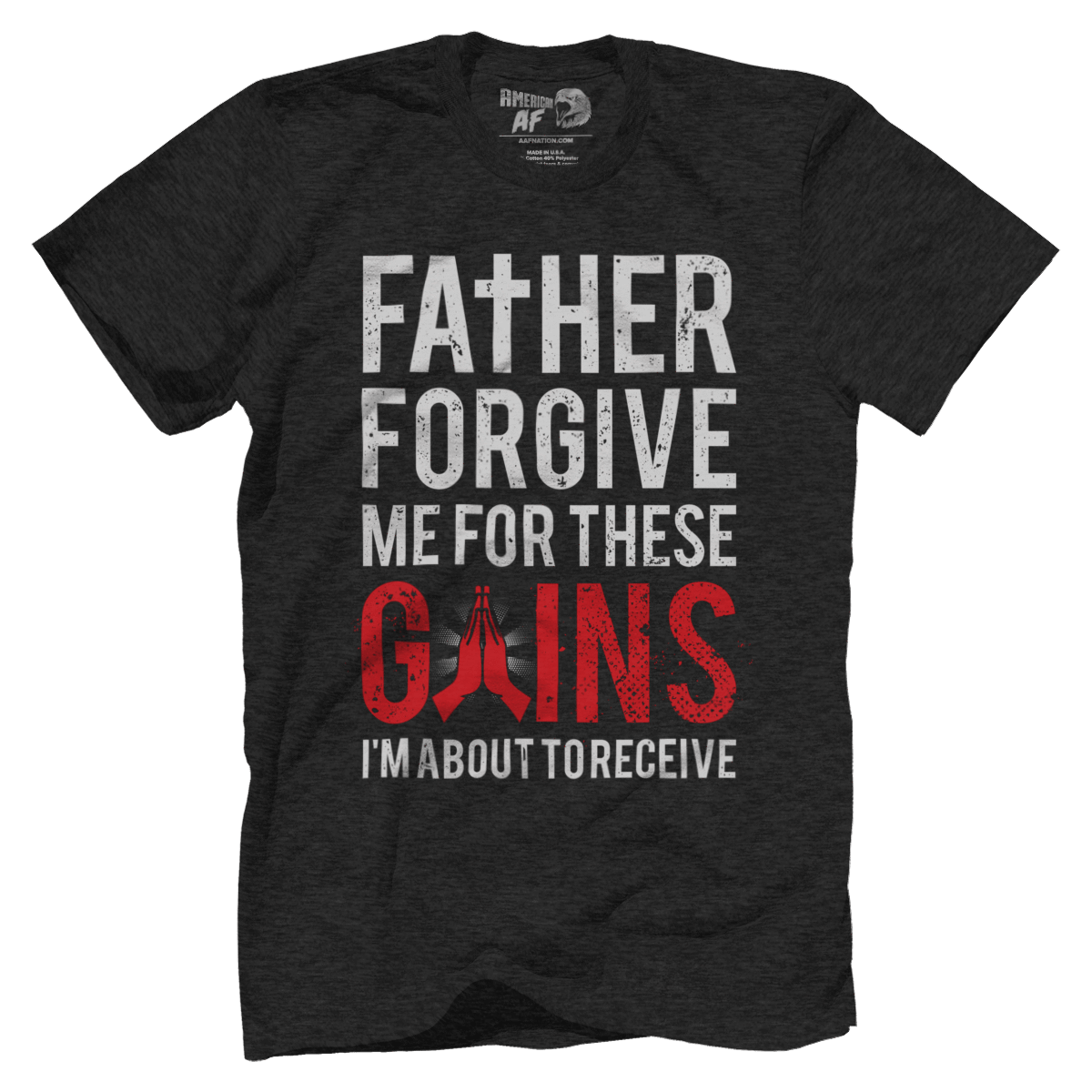 T-shirt Premium Mens Triblend Shirt / Vintage Black / S Father Forgive Me For These Gains