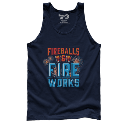 T-shirt Premium Mens Tank / Navy / XS Fireballs and Fireworks