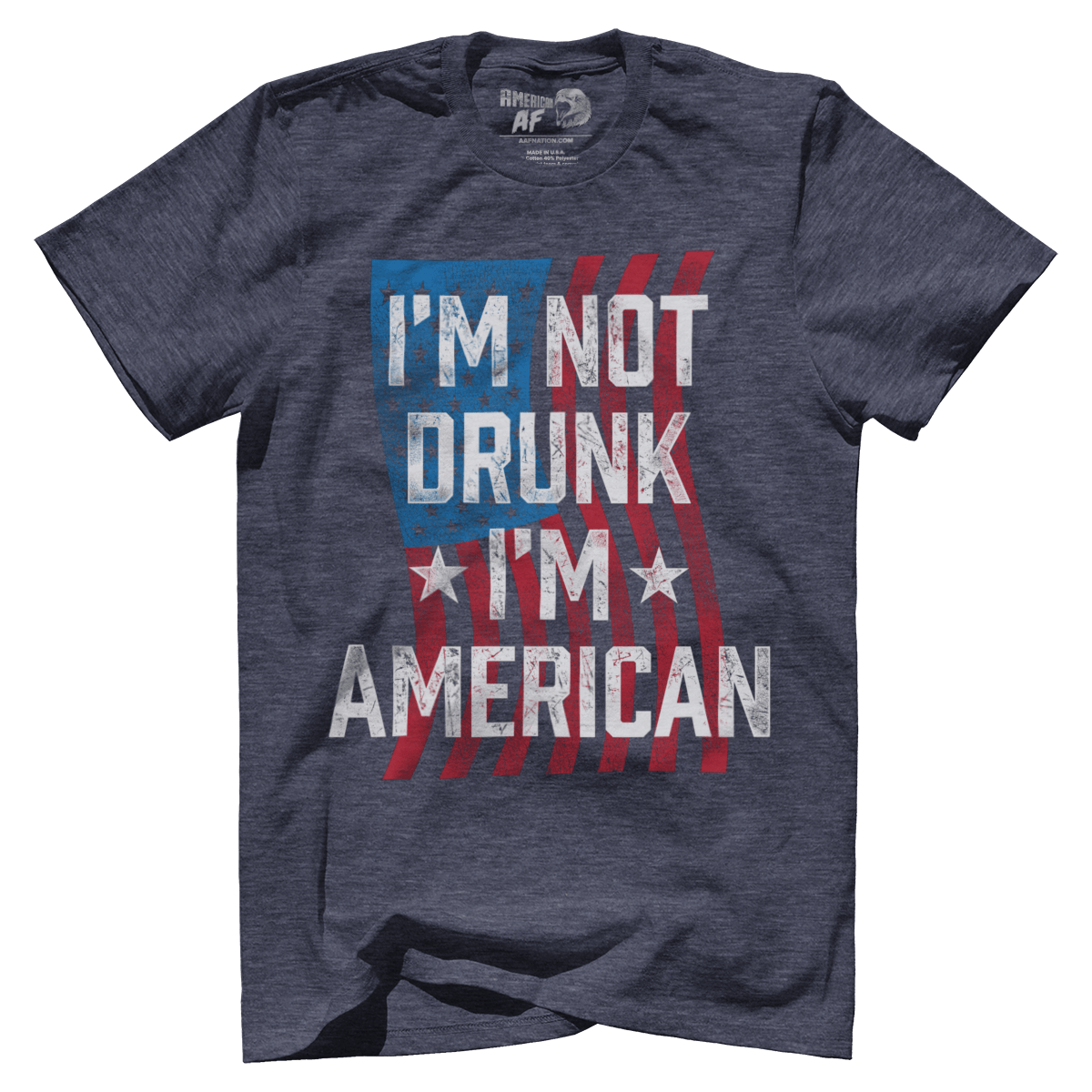 T-shirt Premium Mens Triblend Shirt / Vintage Navy / S I'm Not Drunk I'm American