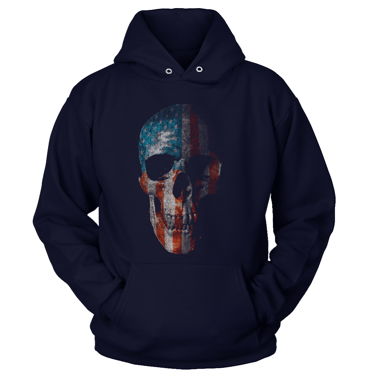 T-shirt Premium Soft Hoodie / True Navy / XS Skull Flag (Ladies)