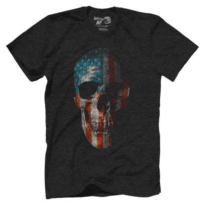 T-shirt Premium Mens Triblend Shirt / Vintage Black / S Skull Flag