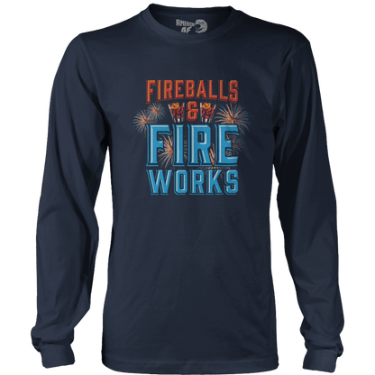 T-shirt Mens Long Sleeve / Midnight Navy / S Fireballs and Fireworks