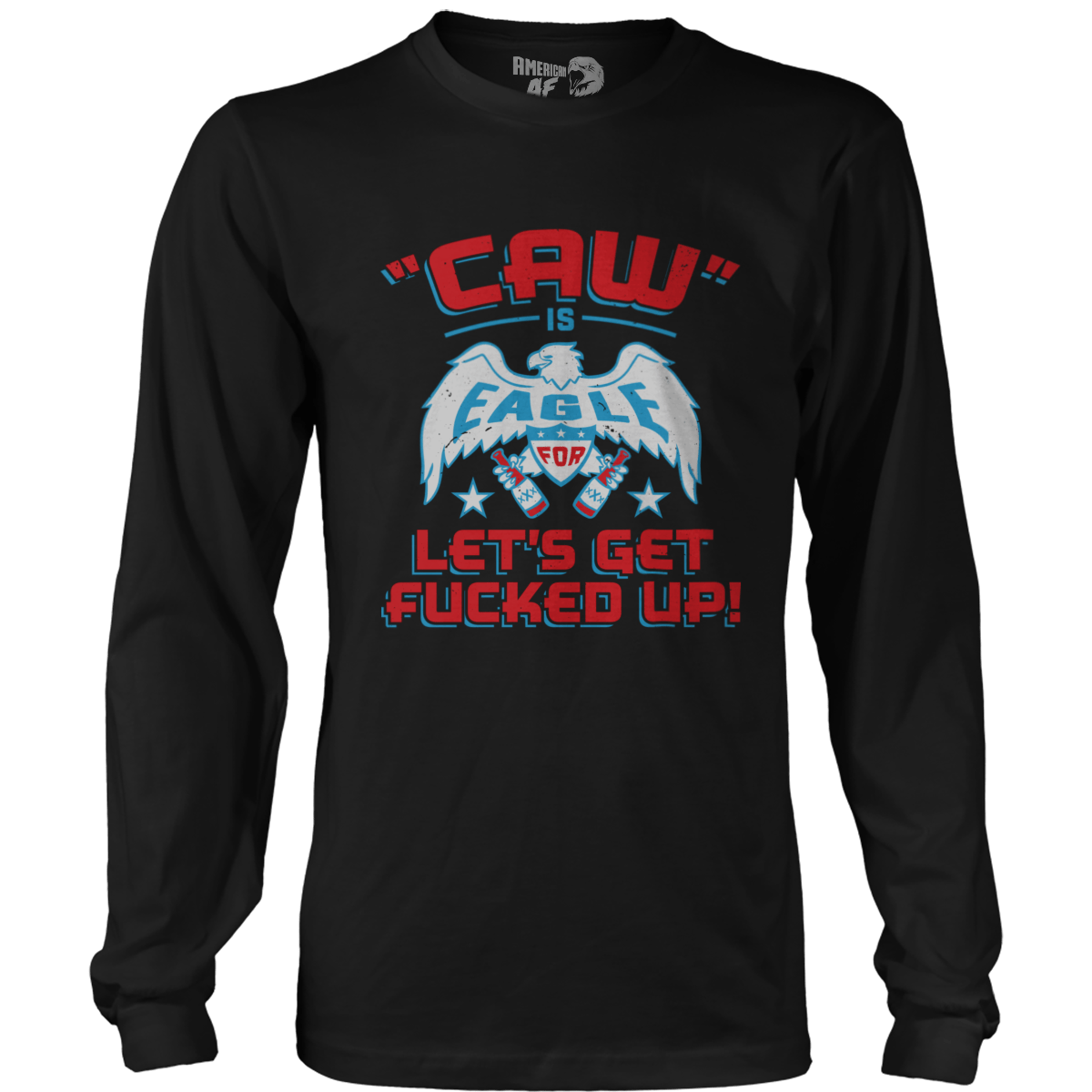 Apparel Mens Long Sleeve / Black / S Caw is Eagle