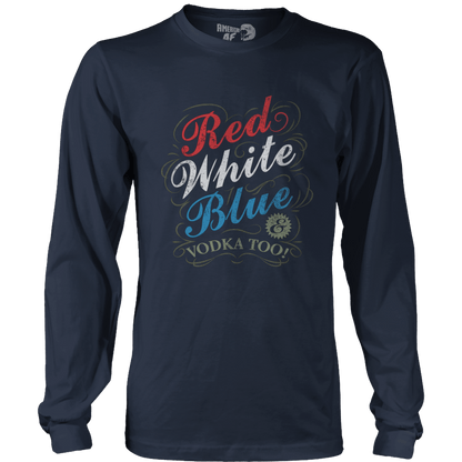 Apparel Mens Long Sleeve / Midnight Navy / S Red White Blue & Vodka