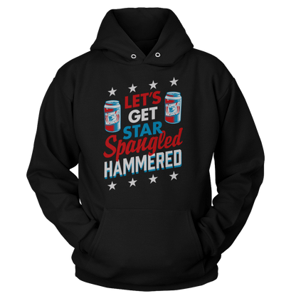 T-shirt Unisex Hoodie / Black / S Let's Get Star Spangled Hammered