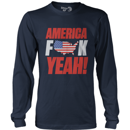 T-shirt Mens Long Sleeve / Midnight Navy / S America F Yeah