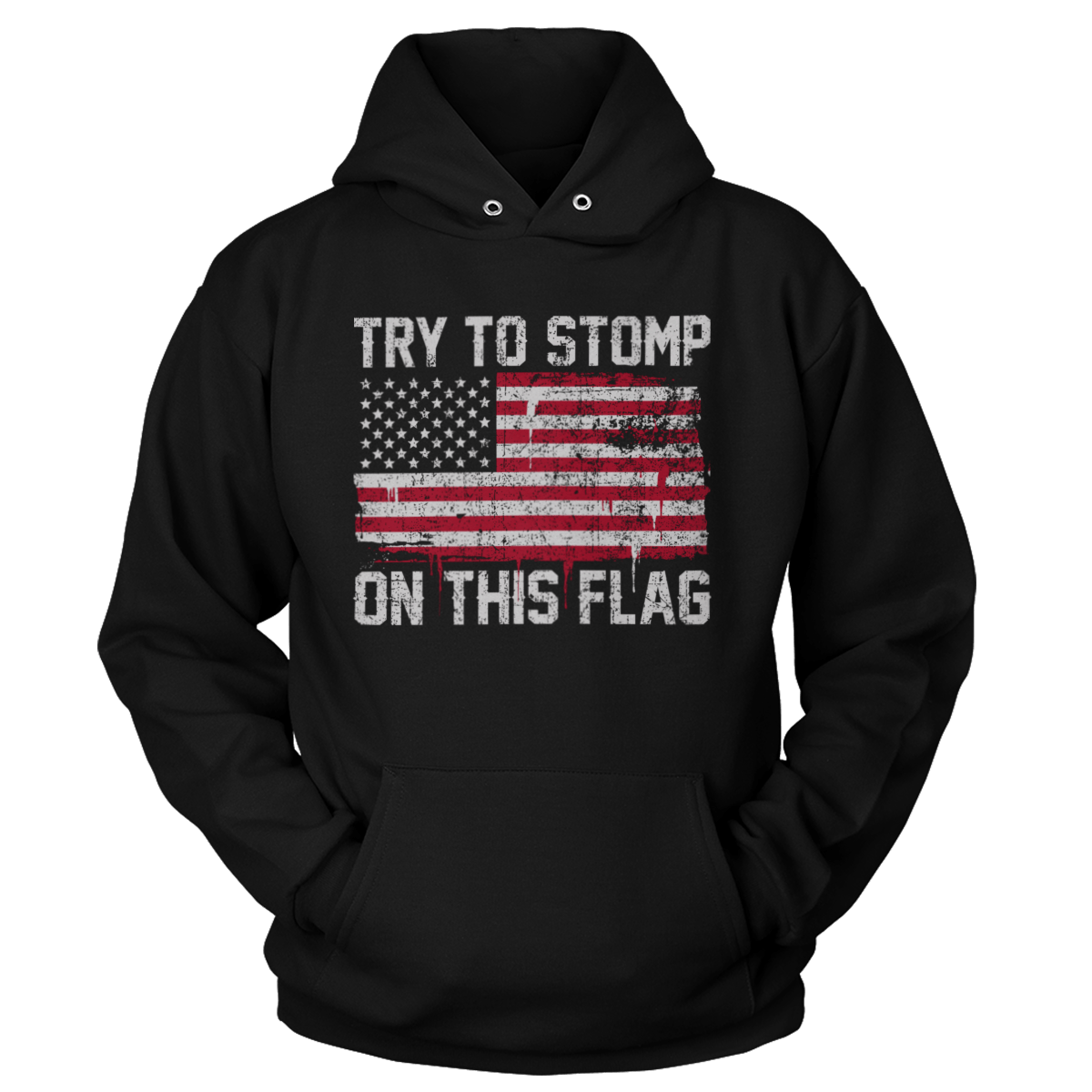 T-shirt Premium Soft Hoodie / Black / XS Try to Stomp on this Flag! (Ladies)