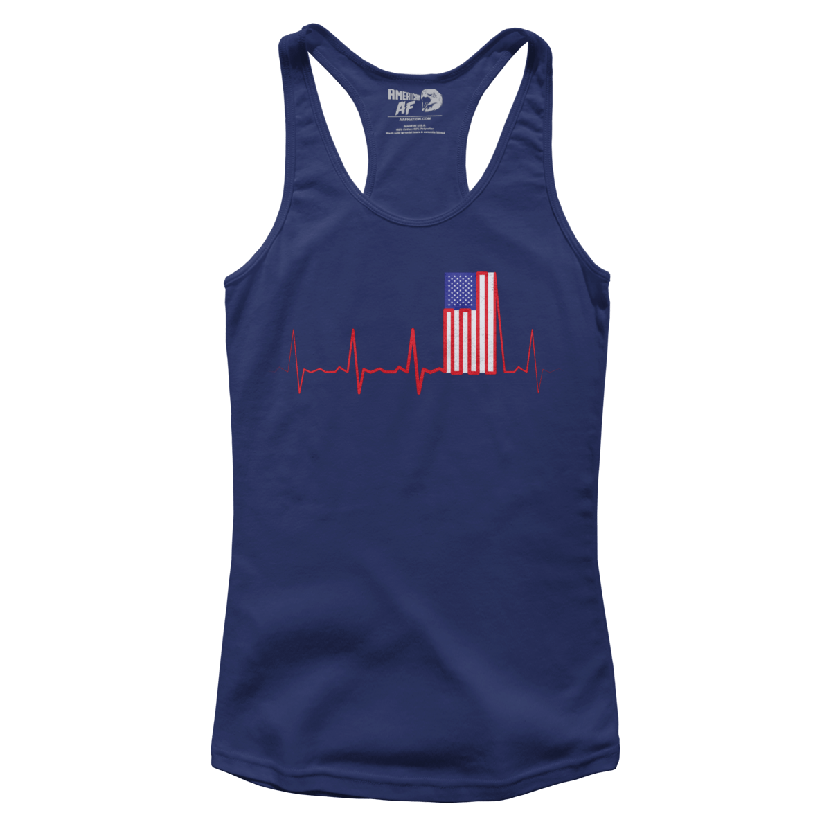 Apparel Premium Ladies Racerback Tank / Midnight Navy / XS Flag Beat (Ladies)